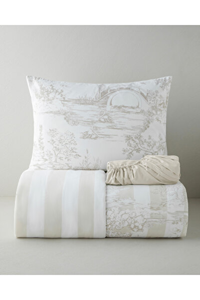 English Home Striped Jouy Pamuk Çarşaflı Tek Kişilik Nevresim Takımı 160x220 ...