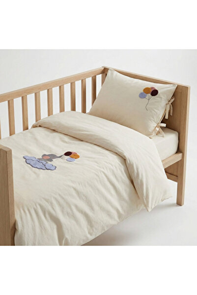 Çapa Home Balloon Elephant Handcrafted Embroidered 100% Cotton Baby Duvet Cov...