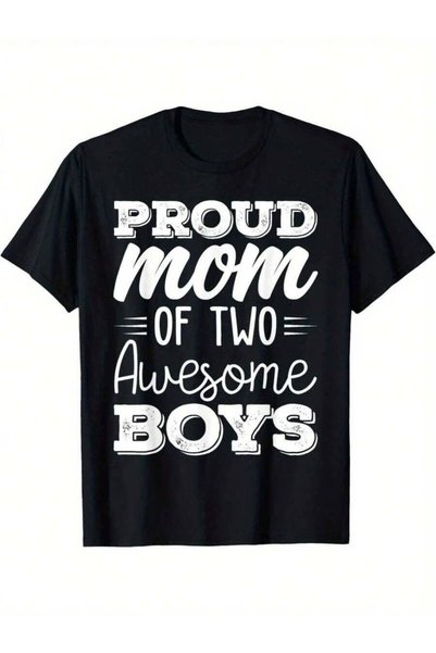 2BIR تي شيرت بطبعة "Proud Mom" للرجال والنساء - قميص قطني ناعم وقابل للتنفس ب...