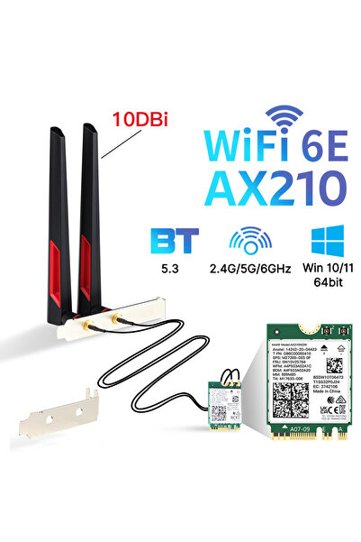 Choice AX210 10DBI WiFi 6E AX210 Wireless Card Bluetooth 5.3 Tri Band 2.4G/5G...