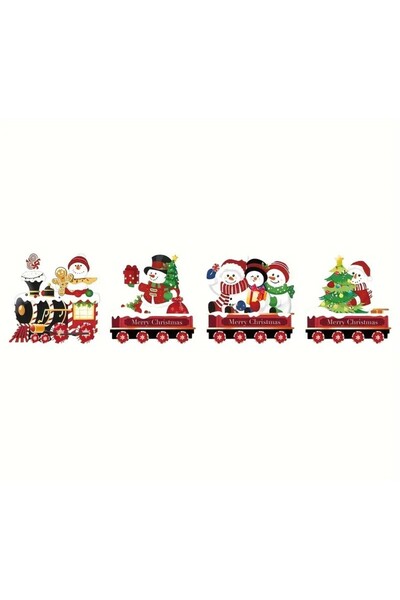 Rao Decoratiune de Craciun, pentru Gradina, Tip Trenulet, 4 Figurine + Bete d...