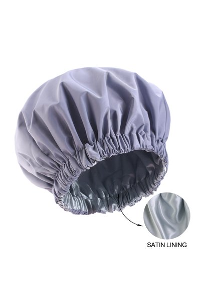 choice2 GRAY NEW double Layer solid color Shower Caps Waterproof Bath Caps Re...