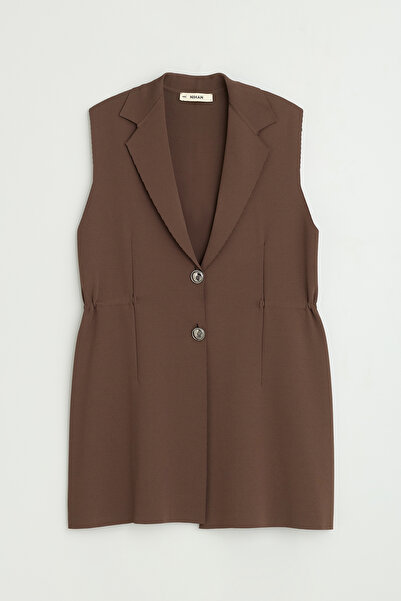 Nihan Waist-Tied Rayon Vest - Brown
