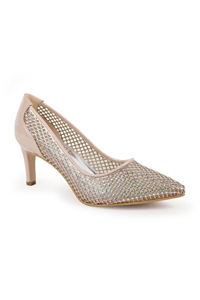 Libero Women's Stiletto Evening Dress Shoes with Stones and Mesh, Pointed Toe...