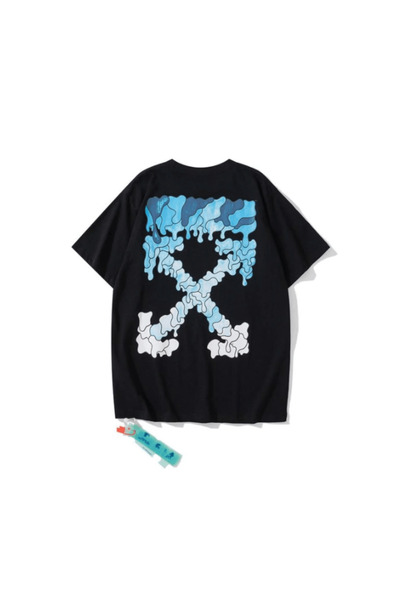 Vordevia Off Sugar Printed Black Oversize Unisex T-Shirt Basic Comfortable Fi...