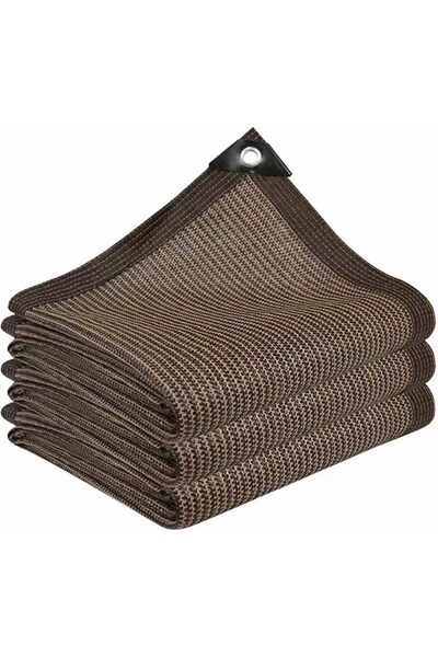 STARSTAR 2x2m Durable Brown Shade Cloth with Metal Eyelets, Heavy Duty Frost ...