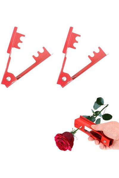 STARSTAR 2-Pack Rose Thorn & Leaf Stripper Tool (red, 14cm), gardening flower...