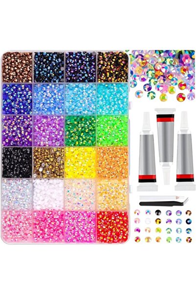 STARSTAR 28,800-Piece Rhinestone Craft Set (24 colors, 0.3cm), DIY set with 3...