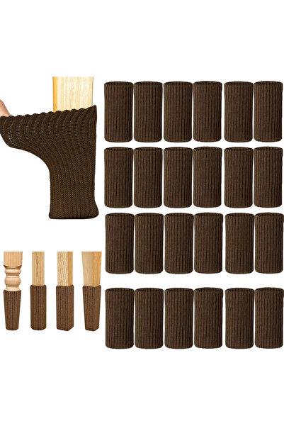 STARSTAR 24-pack elastic knitted felt chair leg covers for floor and furnitur...