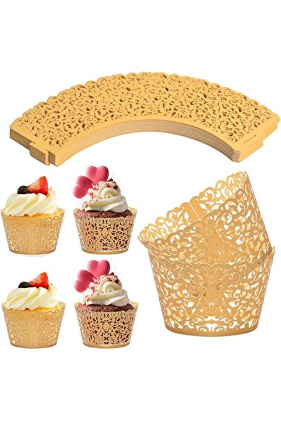 STARSTAR Paper Cupcake Wrappers - Elegant Vinetak Design - 50 Pieces