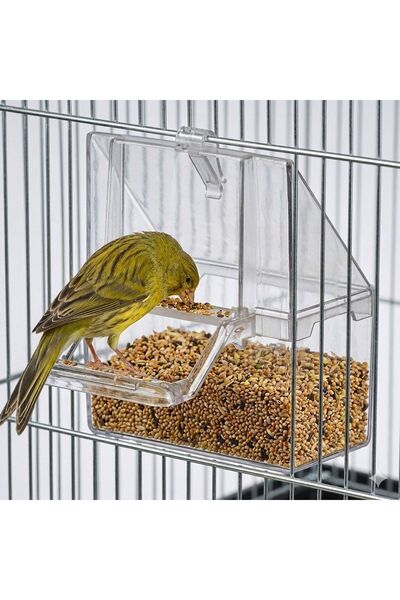 Zâna Casei Hranitoare din plastic transparent pentru cuști 7x8.2x3.6cm