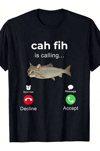 LİNA06 Cah Fih Calling Remind Me Message Decline Accept Phone Call-Shirt