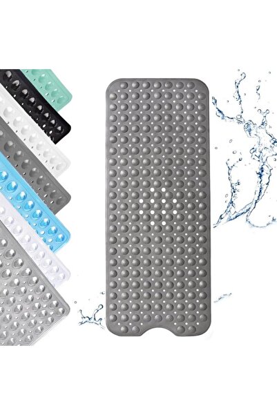 STARSTAR Gray PVC Non-Slip Shower Bathtub Mat with Suction Cups & Drain Holes...