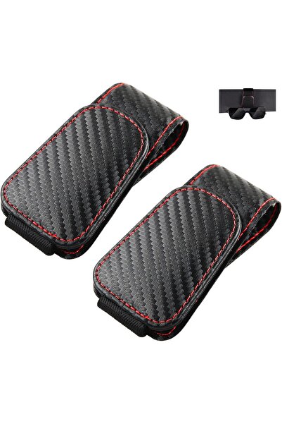 STARSTAR 2-Piece Car Leather Sunglasses Clip Set - Practical Visor Eyeglasses...
