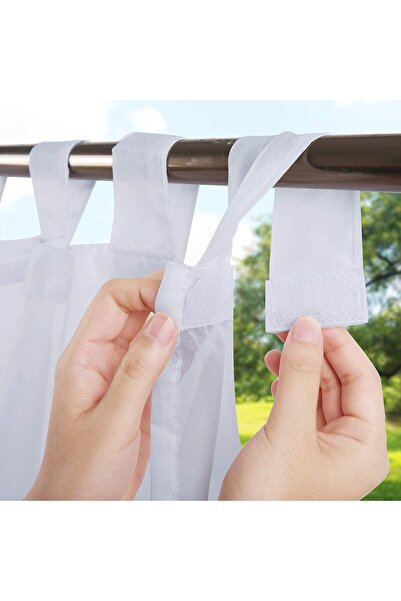 STARSTAR Waterproof Outdoor Patio Sheer Curtains with Detachable Velcro Top H...