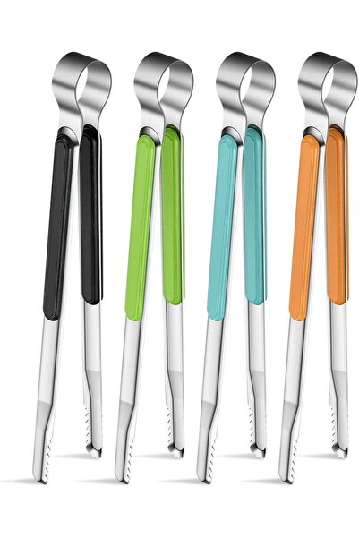 STARSTAR 4-Piece Kitchen Tongs Set - Includes BBQ Tongs, Stainless Steel Heat...