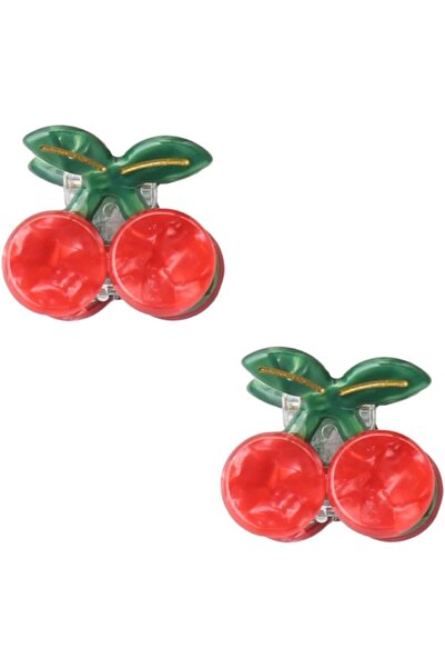 STARSTAR 2-piece mini acetate cherry-colored women's hair clips