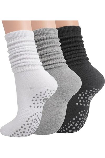 STARSTAR 3-Pair Women's Non-Slip Silicone Yoga Pilates & Ballet Socks-Sizes 3...