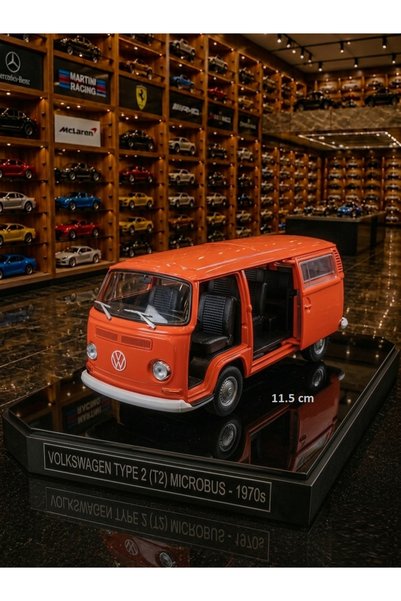 OYUNCAKSAHİLİ Volkswagen 1970 Model Minibüs Diecast Ölçek Metal 11.5 cm Araba...