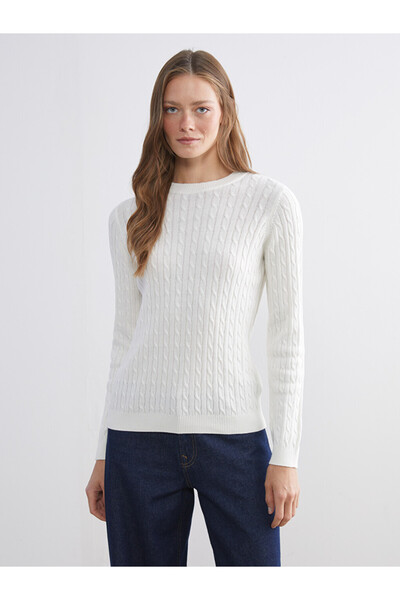 LC Waikiki Crew Neck Self-Patterned Women's Knitwear Sweater