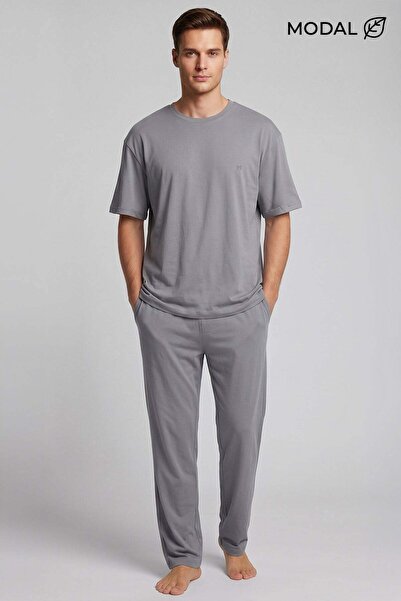 Aytuğ&Mısırlı Egyptian Men's Modal Blend Pajama Set Gray