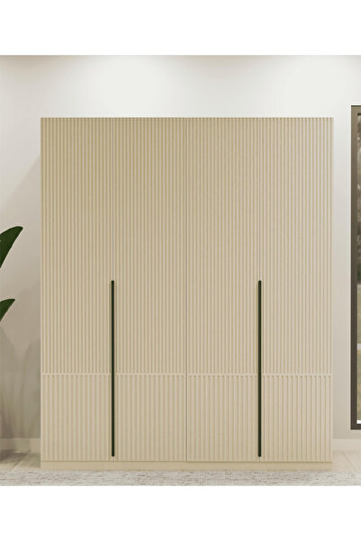 Dian Mobilya Komple Mdf 4 Kapaklı Dolap Ahşap Renk