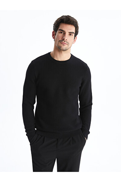 LC Waikiki Crew Neck Checkered Men's Knit Sweater