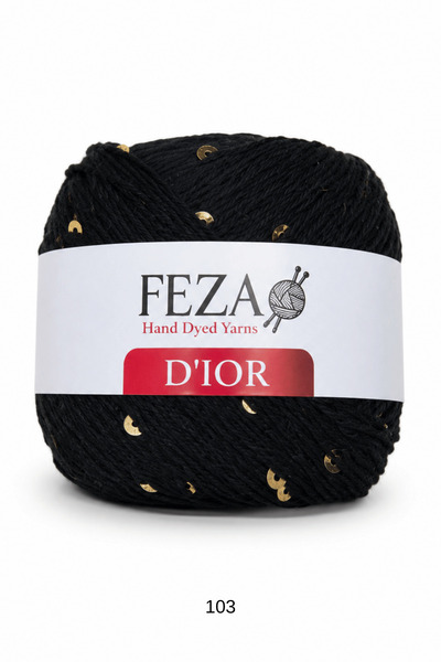 Feza D'Ior Glittery Sequin Knitting Yarn 100 Gr 310 Meters Cotton Hand Knitti...