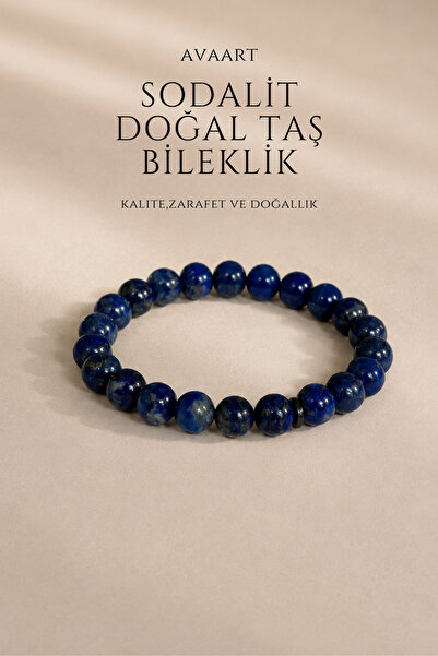 Sodalit Taşı Doğal Taş Erkek Bileklik 8mm