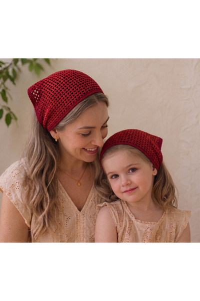 M&C Colleciton Mother Child Combination Hair Bandana 100% Cotton Set of 2 (Ch...