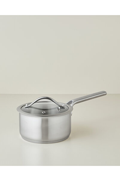 Hecha Stainless Steel Sauce Pot with Lid 18X9 cm Silver