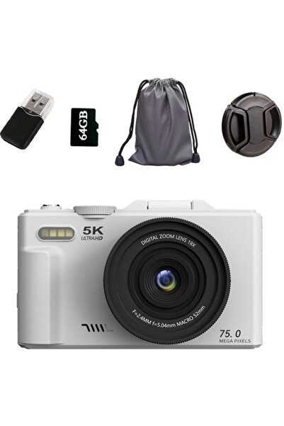 STARSTAR Suitable for Digital Camera Mini 5K 75MP 64G Card 3.0" Compact 18x Z...