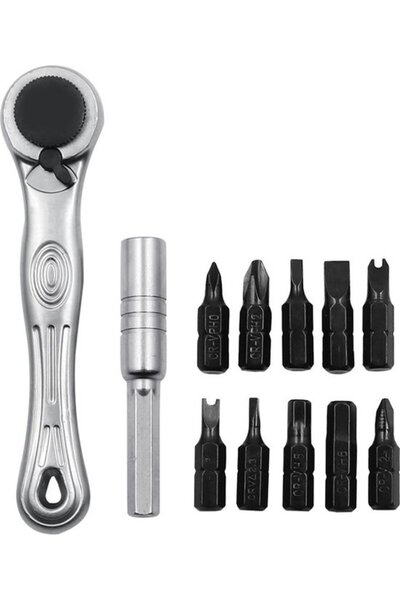 STARSTAR 1/4-inch ratchet wrench set - 12-piece set - Compact ratchet screwdr...
