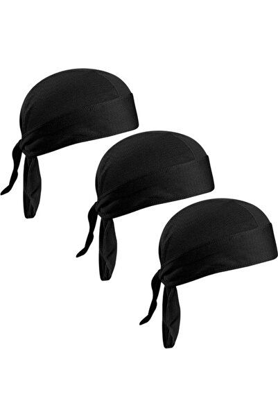 STARSTAR 3-Pack Men's Breathable Cycling Headbands (black, 30x15cm), sweat-wi...
