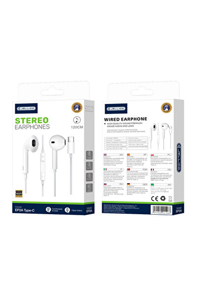JELLICO Căști USB-C EP2A cu microfon pentru iPhone 11 12 13 14 1.2M