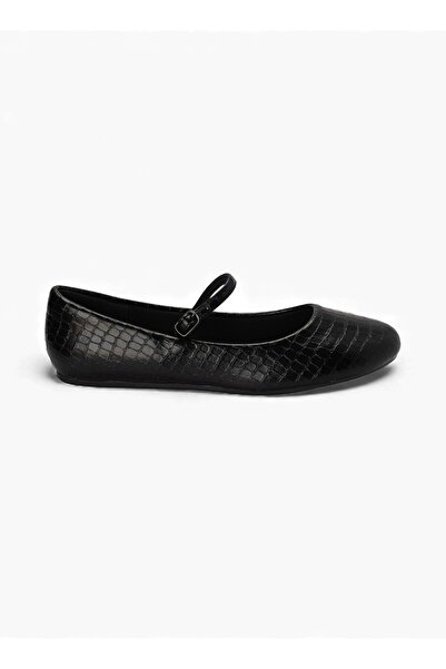 BATA Textured Ballet Flats with Adjustable Strap