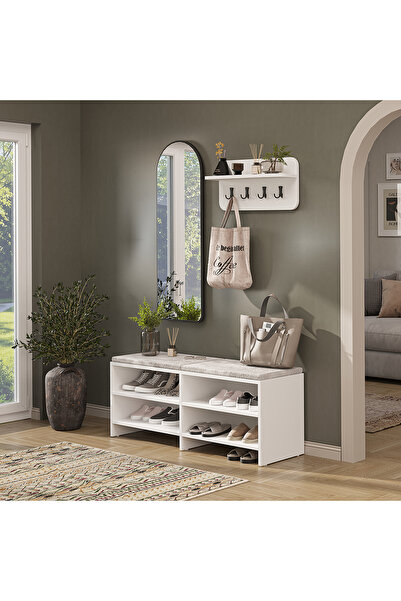 ROOMART Lena Vestiyer Takımı Askılıklı, Modüler, Aynalı Portmanto Takımı