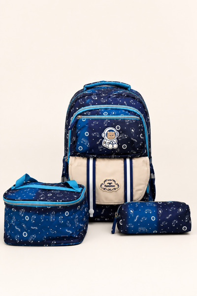 ELATAE Primary School Middle School 3-Piece School Bag Set Orthopedic Multi-C...