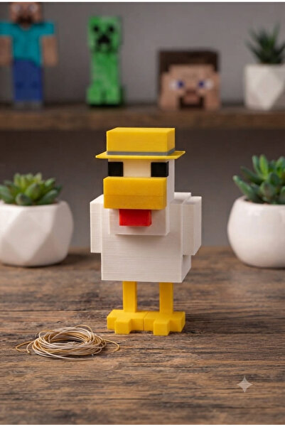 3D MINEKRAFT TAVUK FİGÜRÜ ( 9cm )
