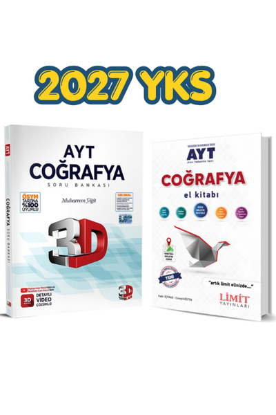 3D Yayınları AYT Coğrafya Soru Bankası - Limit AYT Coğrafya El Kitabı Konu An...