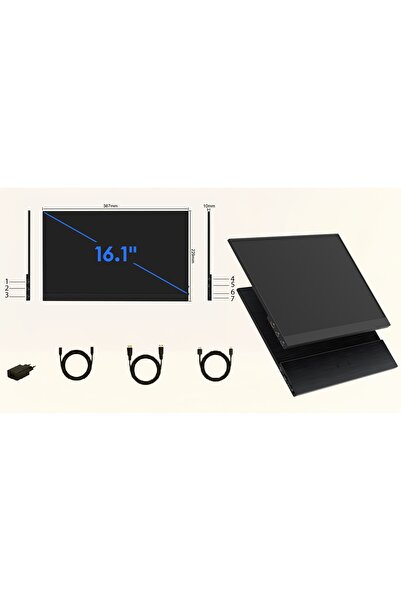NO BRAND ZEUSLAP P16A Monitor Portabil Ultra Subțire de 16.1 "