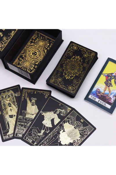 NO BRAND Cărți de Tarot cu Folie Aurie 78 de Cărți + Carte Set Cadou de Lux