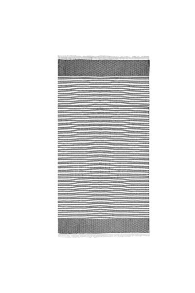 Zâna Casei Prosop de Hammam Gri Alb cu Diamante și Dungi pentru Plajă 180x100cm