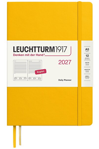 NO BRAND Agendă zilnică A5, 12 luni, 2027, Leuchtturm1917, Floarea-soarelui