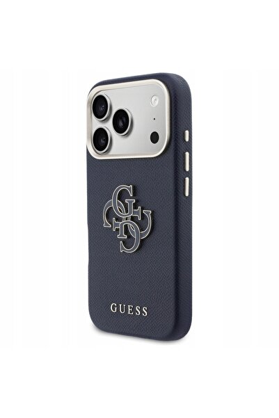 NO BRAND Husă din piele cu logo din rășină Guess FW pentru iPhone 17 Pro Max