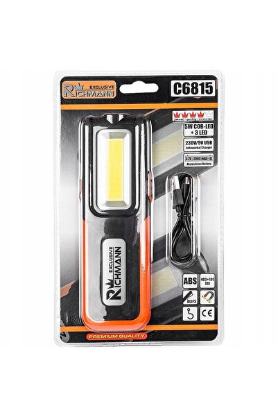 richmann Lanternă de lucru LED COB C6815 cu magnet, reîncărcabilă prin USB-C