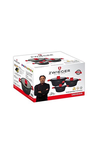 ZWIEGER SET OBSIDIAN 3 OALE ALEGMĂNATE DIN ALUMINIU NEGRU CU CAPAC PREMIUM SOLID