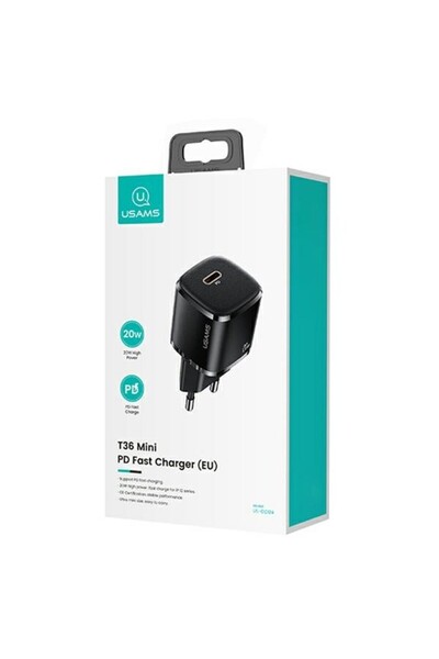 NO BRAND USAMS 1xUSB-C mini încărcător de 20W + Cablu USB-C la Lightning PD 3.0