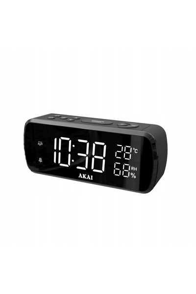 AKAI Radio cu ceas cu alarmă ACR-1080 FM Wyśw. LED 1.5 " 2 Alarme Termometru ...