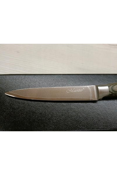 Maestro Cuțit solid de jupuit din oțel Damasc de 3,5 țoli MR-1484
